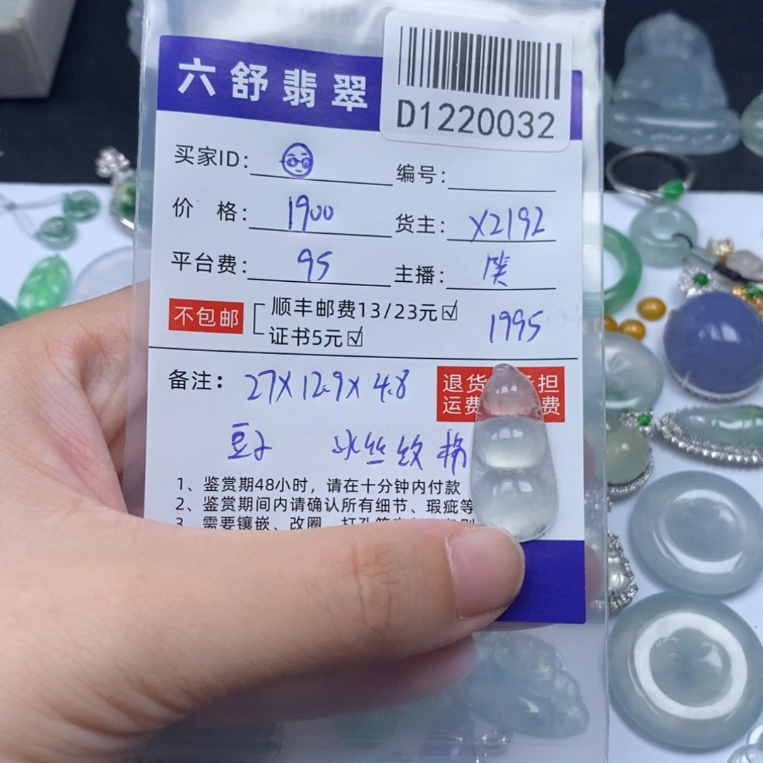 ****翡翠未镶嵌吊坠(不含链)D1220032