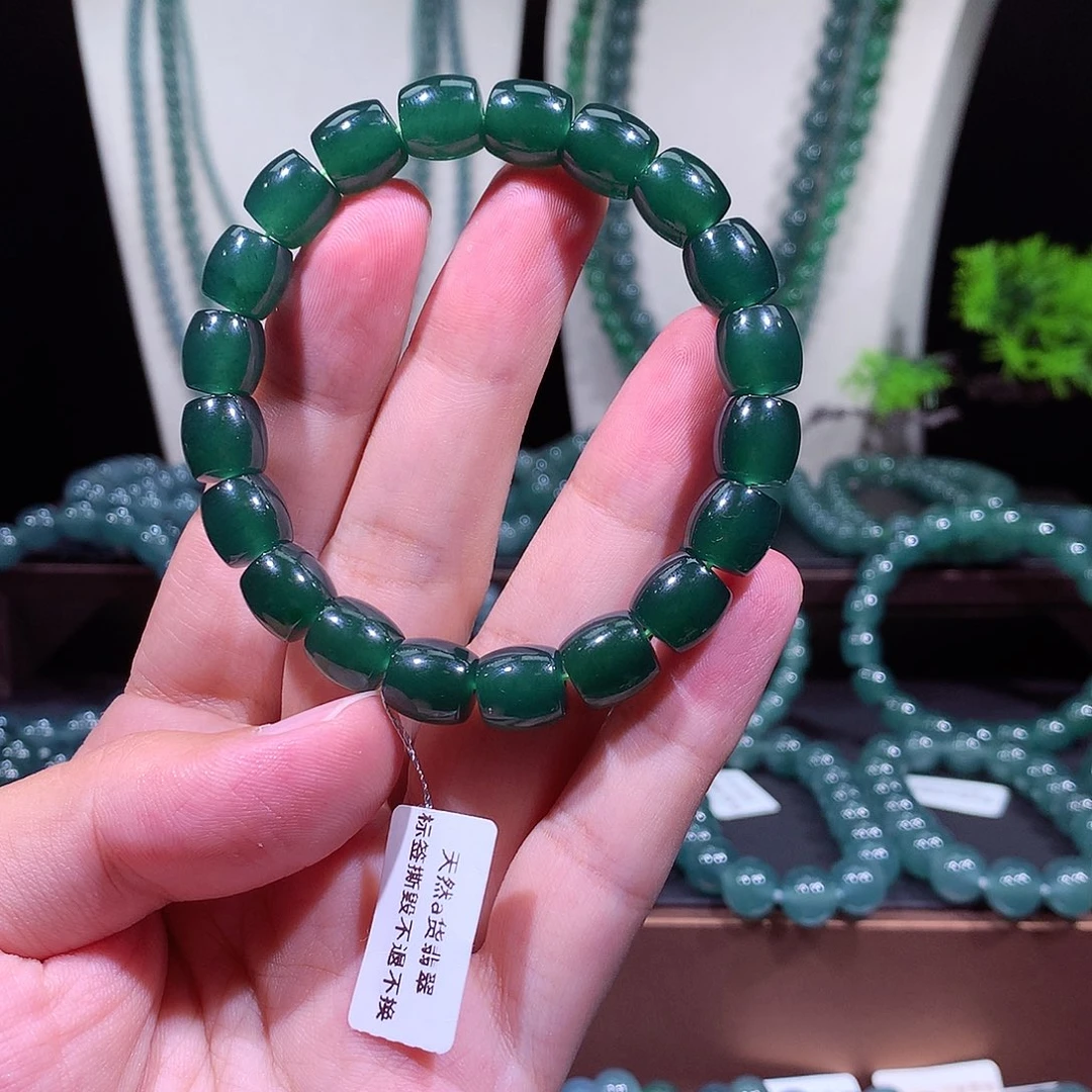 翡翠未镶嵌手链天然a货翡翠手串9.8