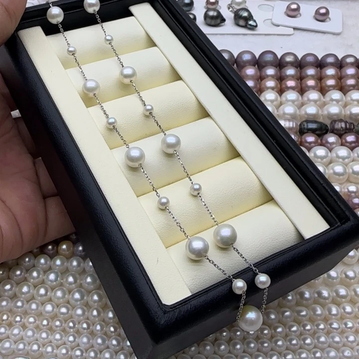 淡水珍珠摆件未镶嵌纯银满天星7-8mm