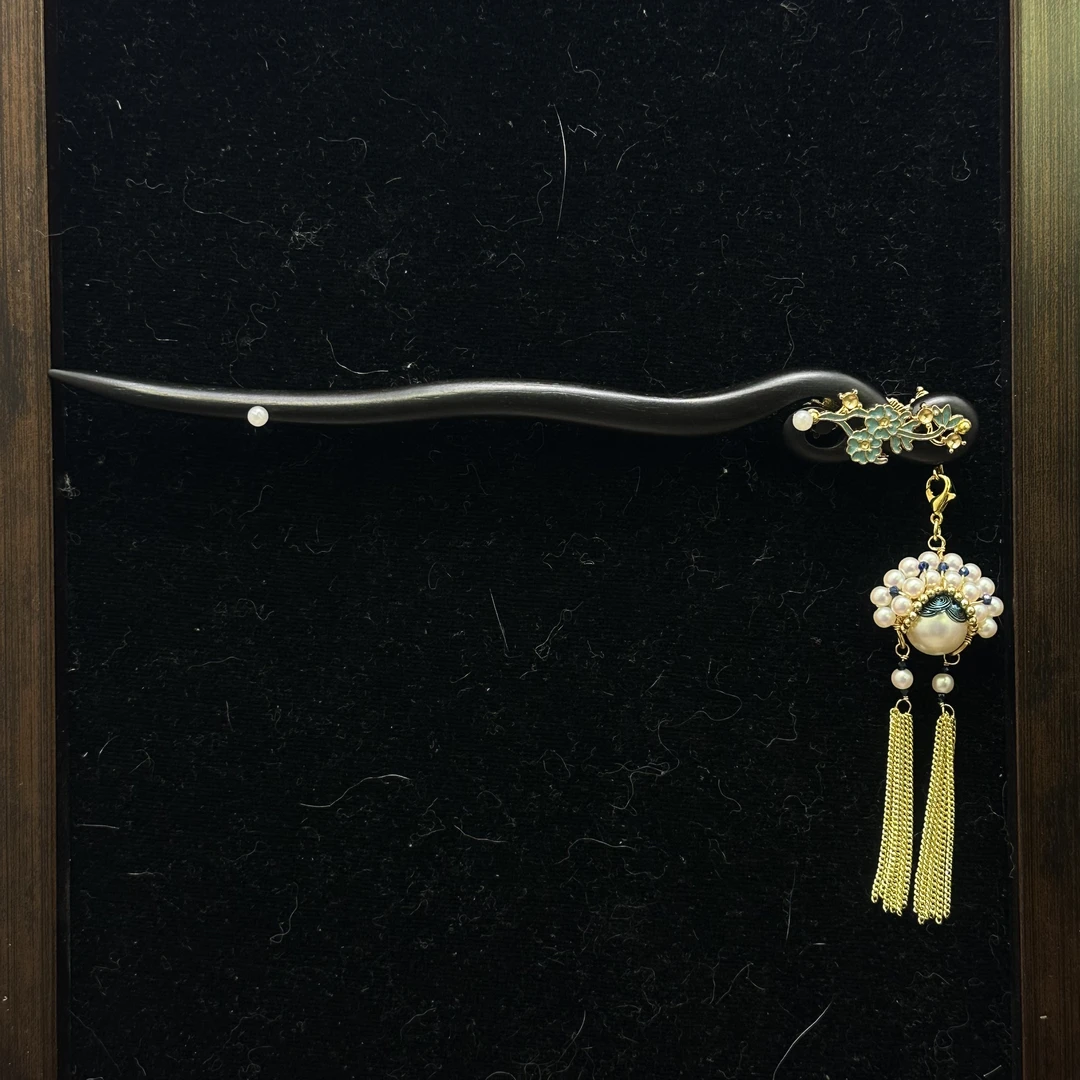 纯天然檀木发簪刀马旦十八公分双面