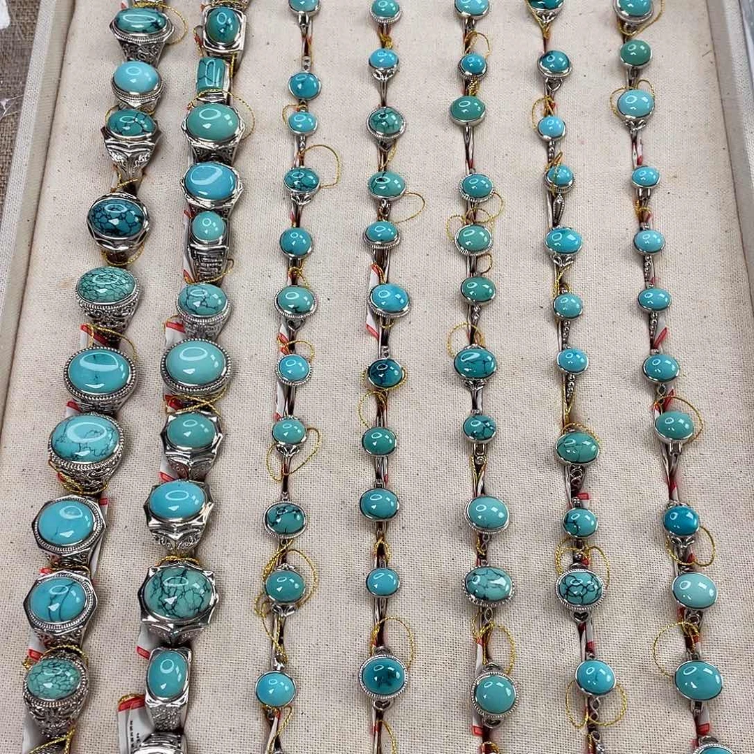 绿松石银S925镶嵌挂件