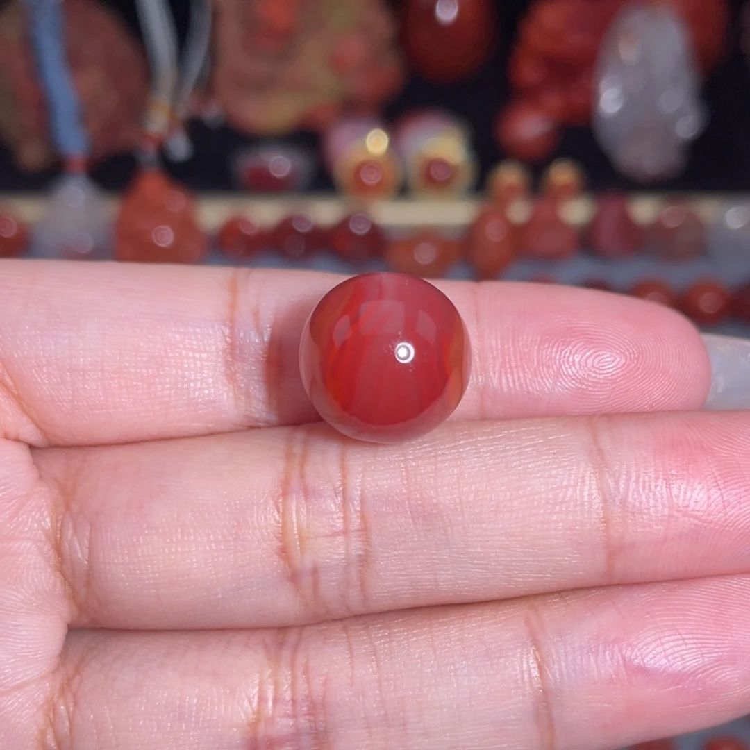 未镶嵌瓦西圆珠13.8mm南红玛瑙