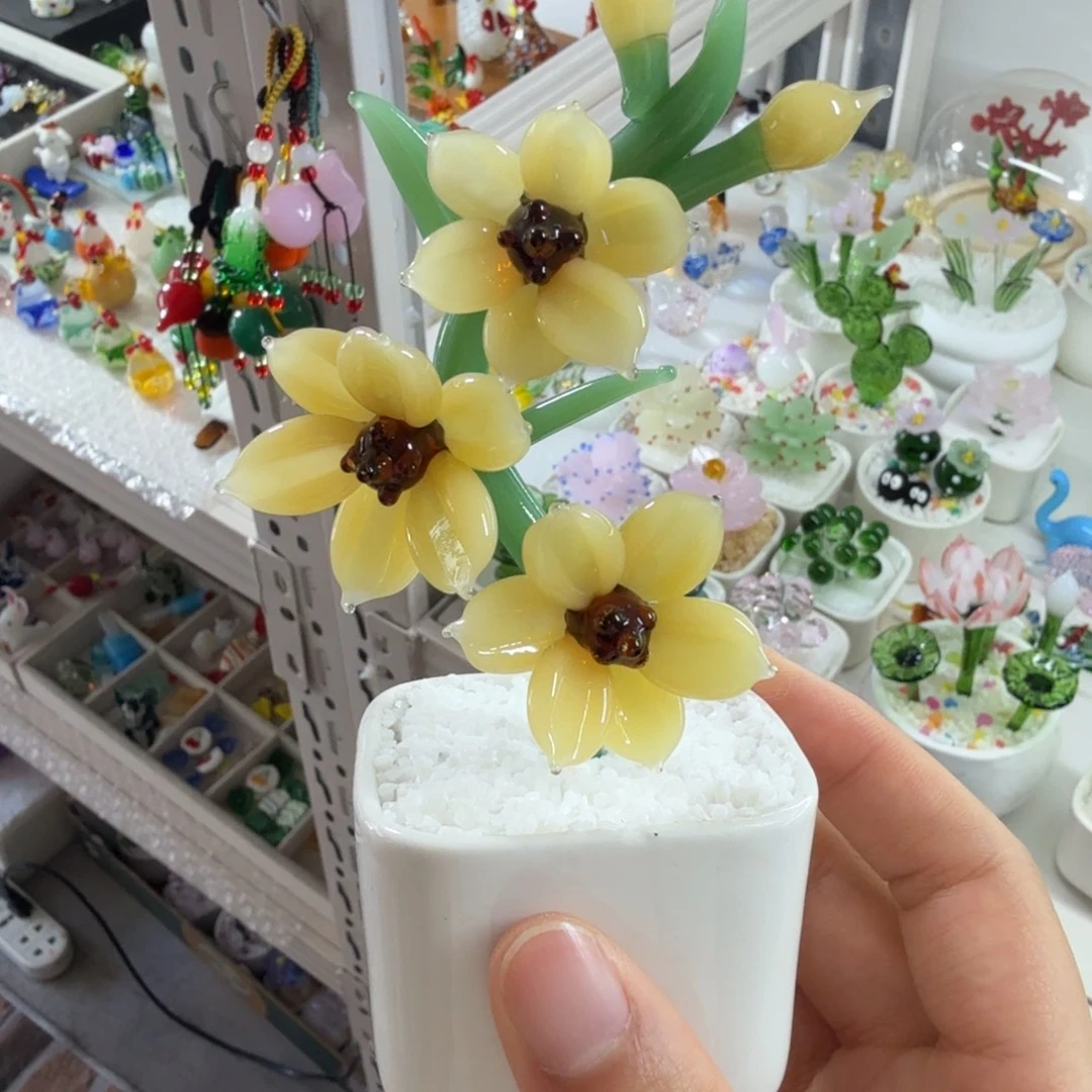 用***7琉璃手工艺品迎春花