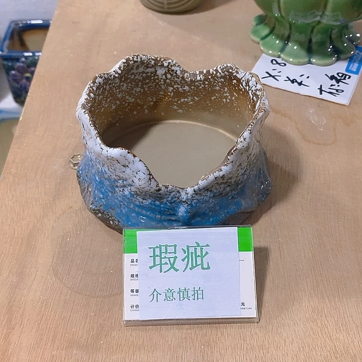 摆件多肉瑕疵盆有孔。