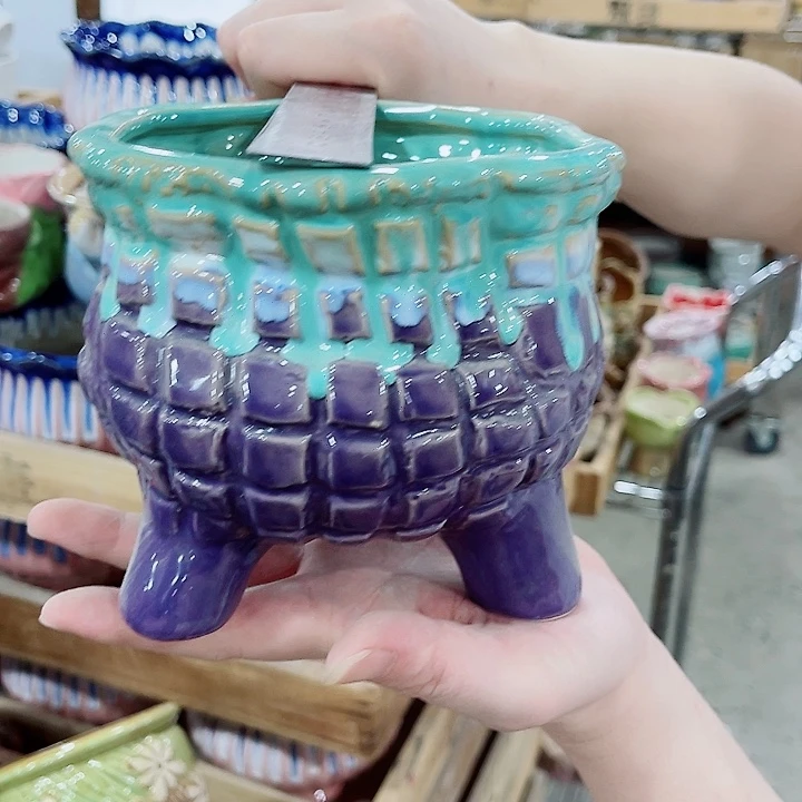 有孔，凑10元包邮陶瓷花盆发货！