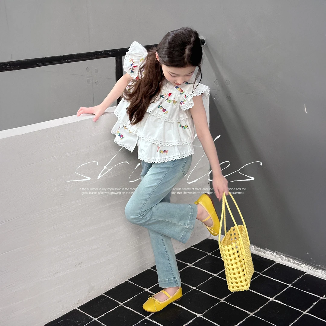 【半糖一夏】蓝小爸童装女童法式娃娃衫夏季宽松圆领宝宝上衣