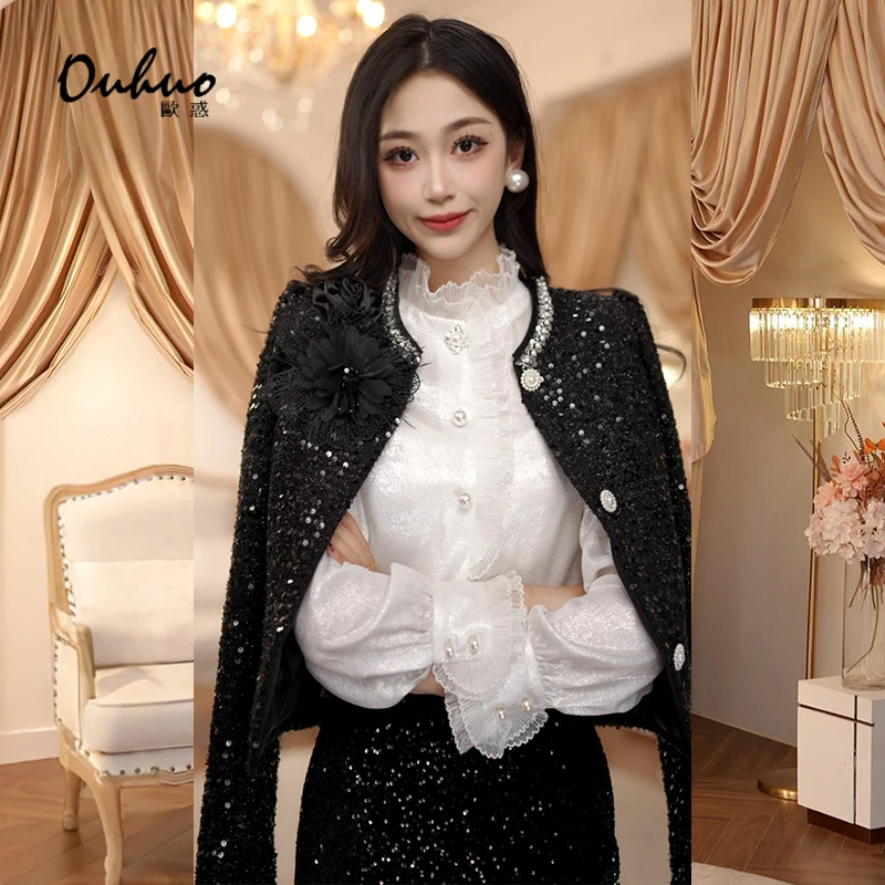 【现货福利】黑色外套轻奢重工气质优雅时尚OHNAH11073+OHNAH11139