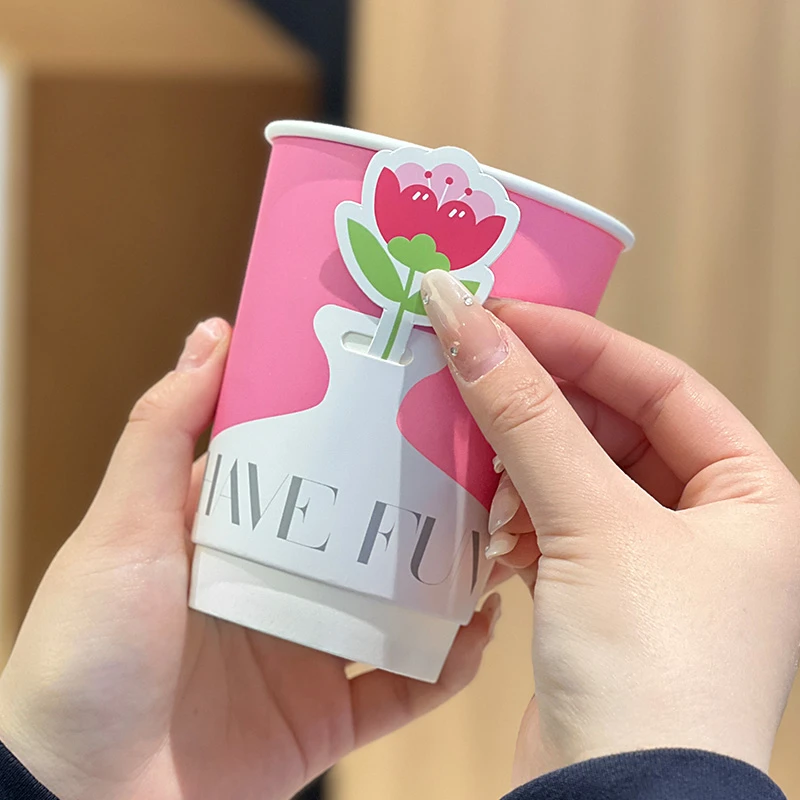 【送你一朵小红花】春日浪漫藏进小红花里花朵插卡纸杯可DIY搭配