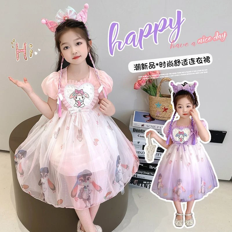 女童夏装连衣裙2025新款美乐蒂儿童公主裙洋气纱裙女宝宝夏季裙子