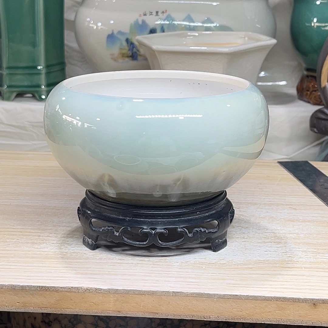 陶瓷绿植多肉微瑕花盆口径11.5*7.5无孔