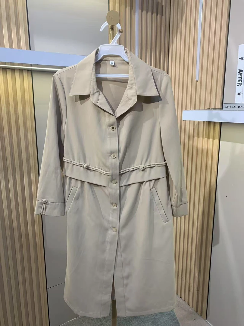 z1919设计款2025休闲韩版气质修身风衣外套