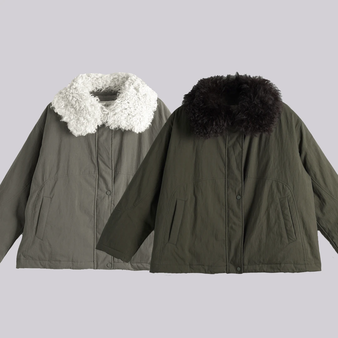 WK  毛毛领羽外套#