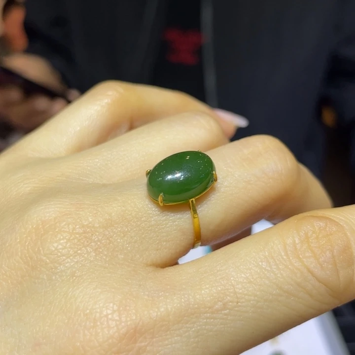 和田玉银S925镶嵌戒指