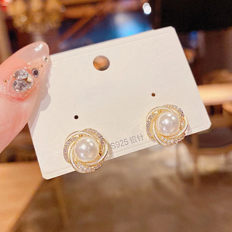 钛钢耳饰 法式耳钉女小众设计感百搭高级小巧精致耳环E3348-C