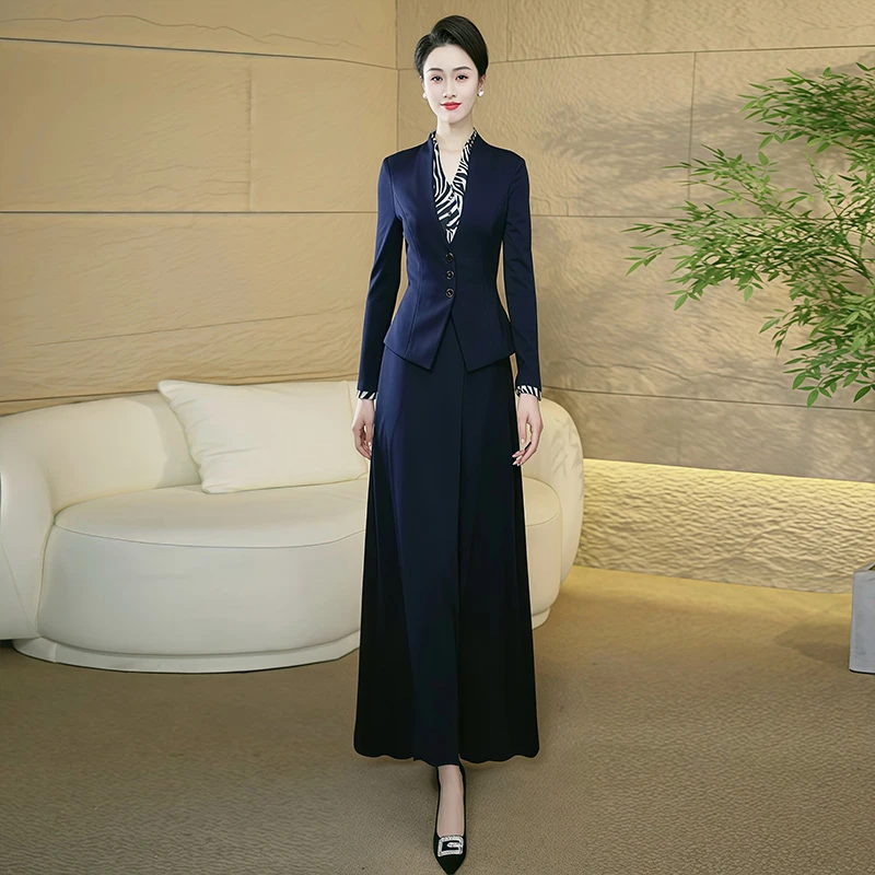 晚宴场合假两件连衣裙2025秋季新款显瘦收腰长袖时尚过膝长裙3073