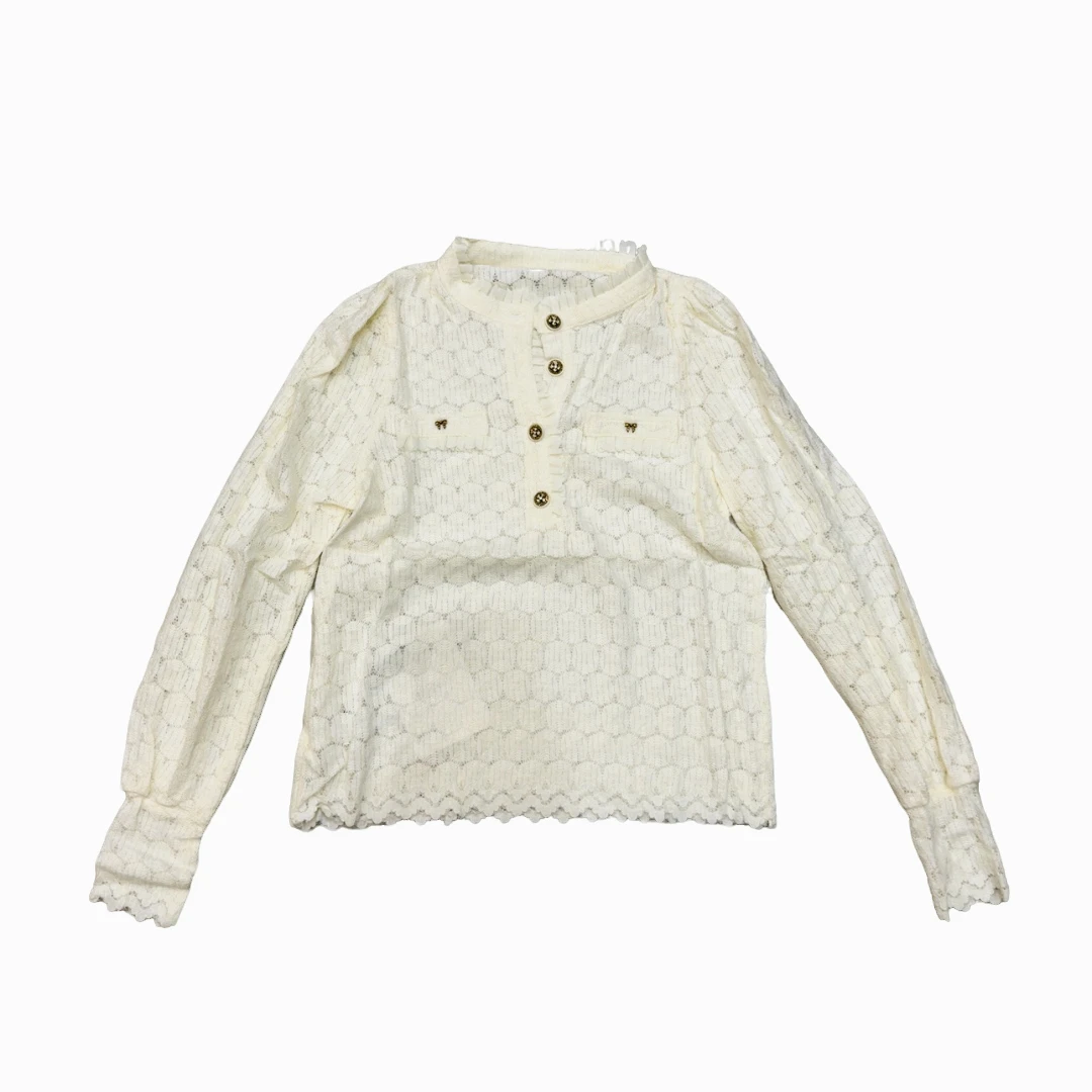 新年款小衫女高级感轻奢减龄洋气毛毛感打底衫蕾丝小衫