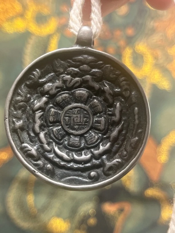 铁合金吊坠 藏传天铁九宫八卦牌高清模版小年份精雕