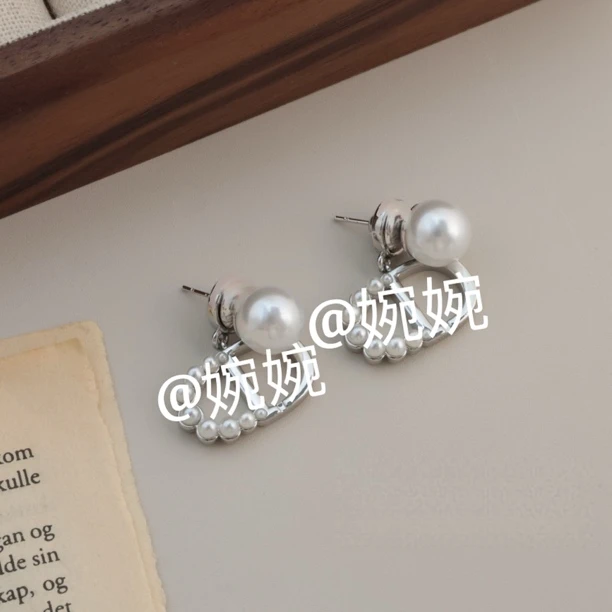 铜合金仿珍珠耳饰 1079韩版定制银色猪鼻耳钉