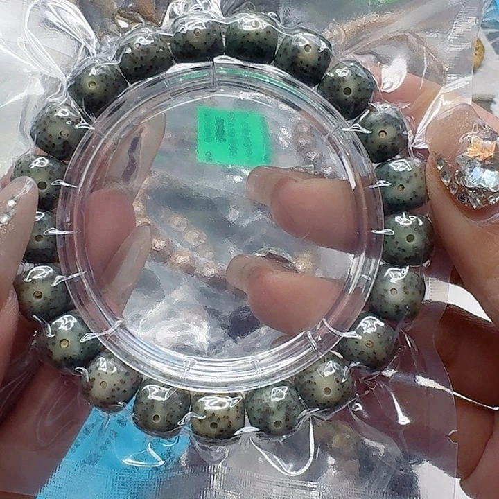 ****在手串星月菩提58高端绿星月菩提11桶单圈