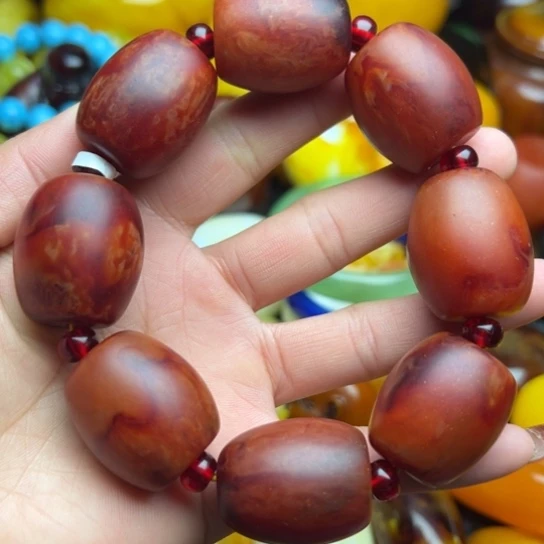 琥珀手串未镶嵌蜜蜡