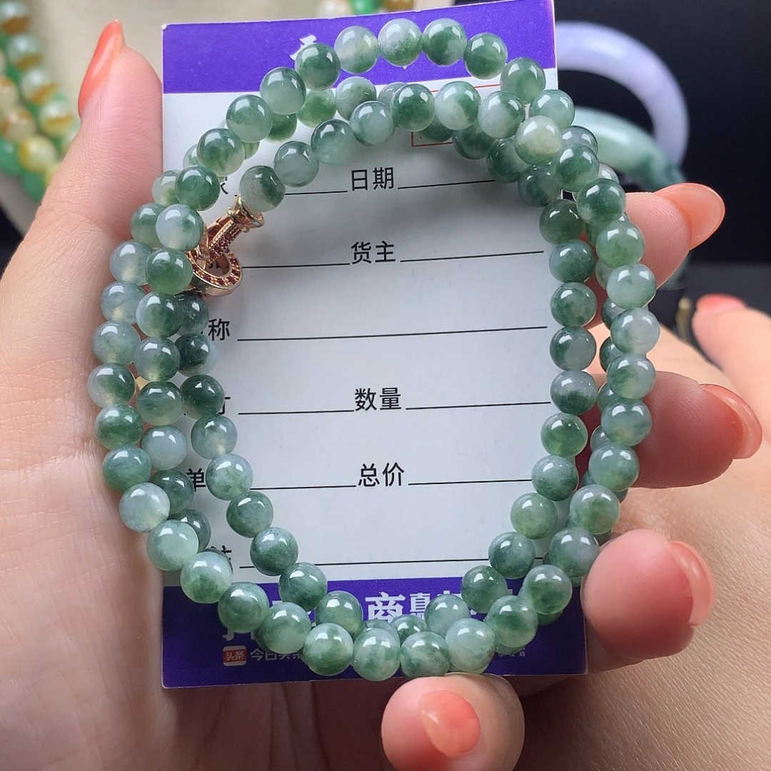 翡翠未镶嵌手链卡5.9