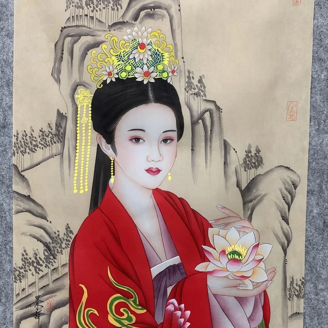 国画崔老师绢布作品