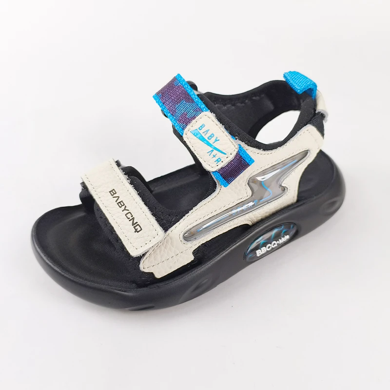 男童大皮凉鞋夏季新款中大童防滑耐磨沙滩鞋小男孩软底软面鞋子