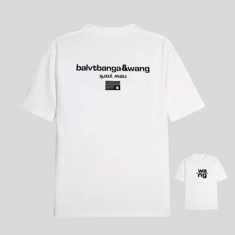 【65号链接-W家硅胶】短袖T恤男女同款宽松经典立体硅胶印花