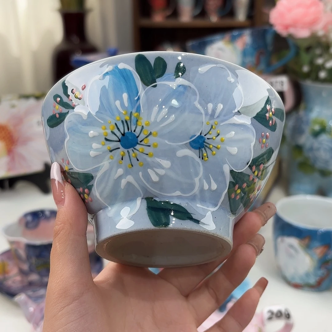 瓷片景德镇手绘高温釉下彩陶瓷茶具