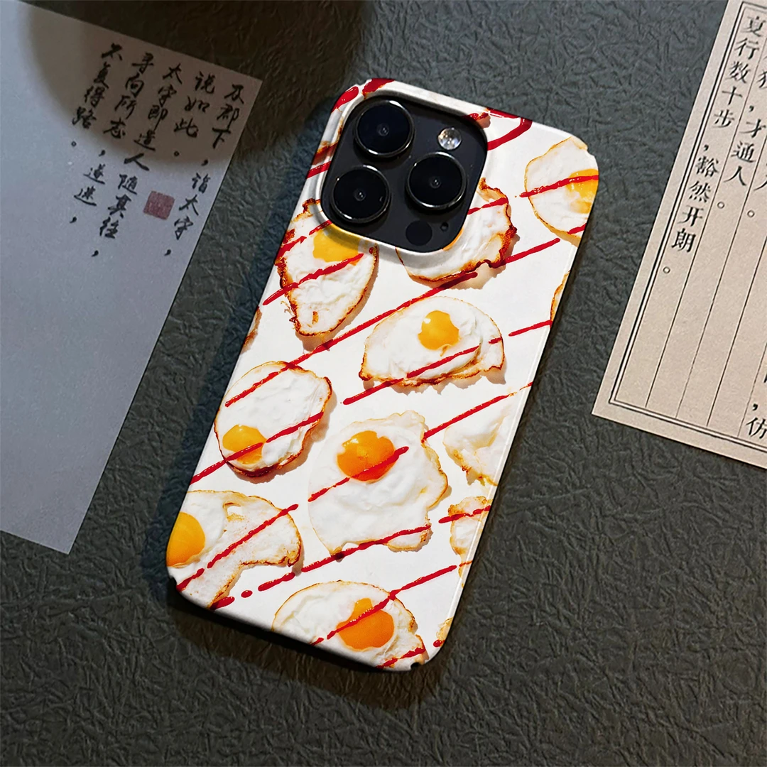 满屏煎蛋适用苹果17promax手机壳iPhone16/15/14硬卡通13个性12硬