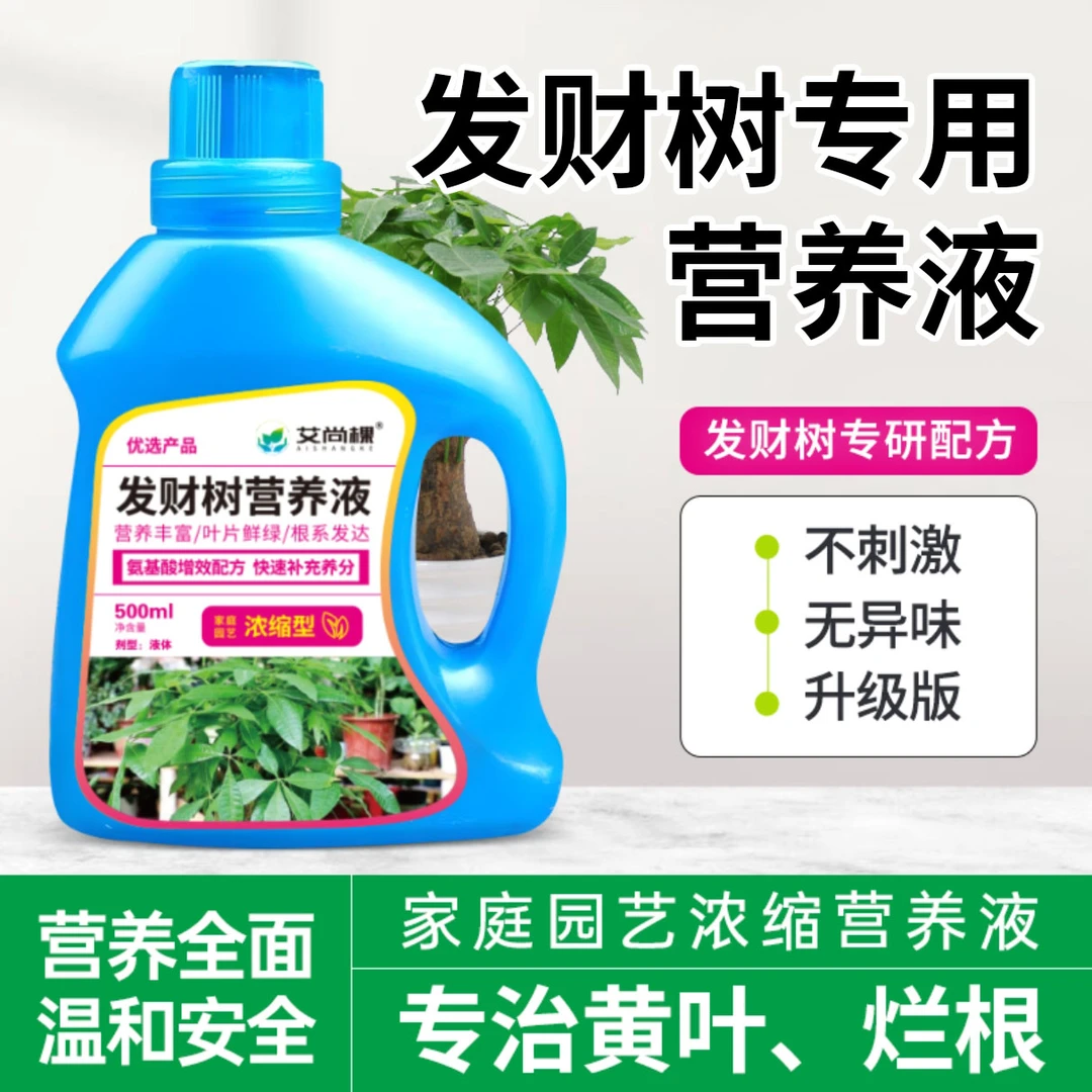 新升级发财树专用植物营养液高浓缩防治黄叶掉叶烂根观叶植物