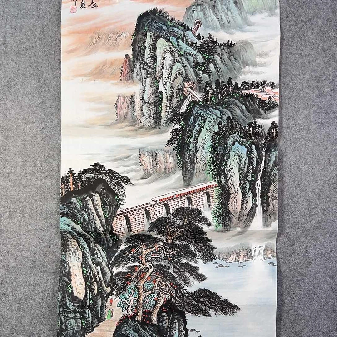 国画589 牡丹之花之叶的颜色与