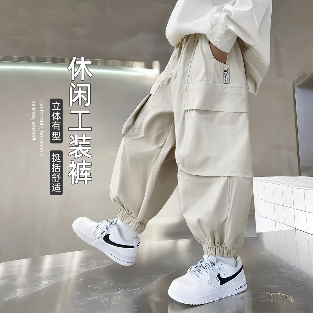 男童裤子春夏款儿童工装休闲裤2025新款潮 BQ25133N 悠悠童话童装