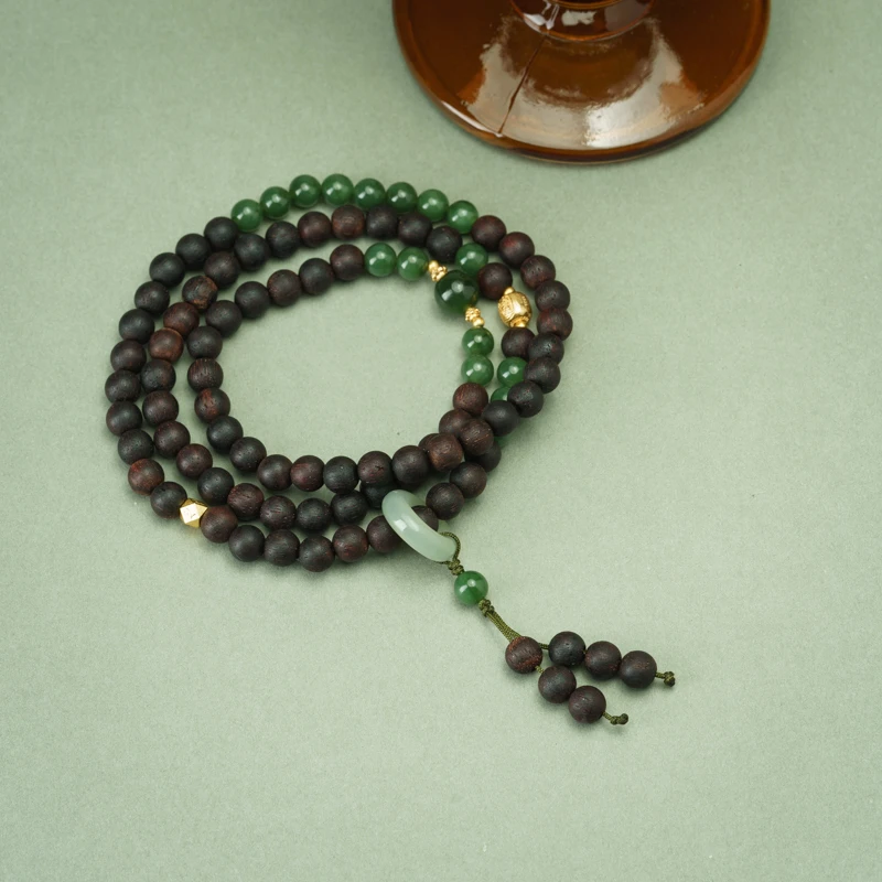 【云裳】0.6降真香碧玉多圈手串