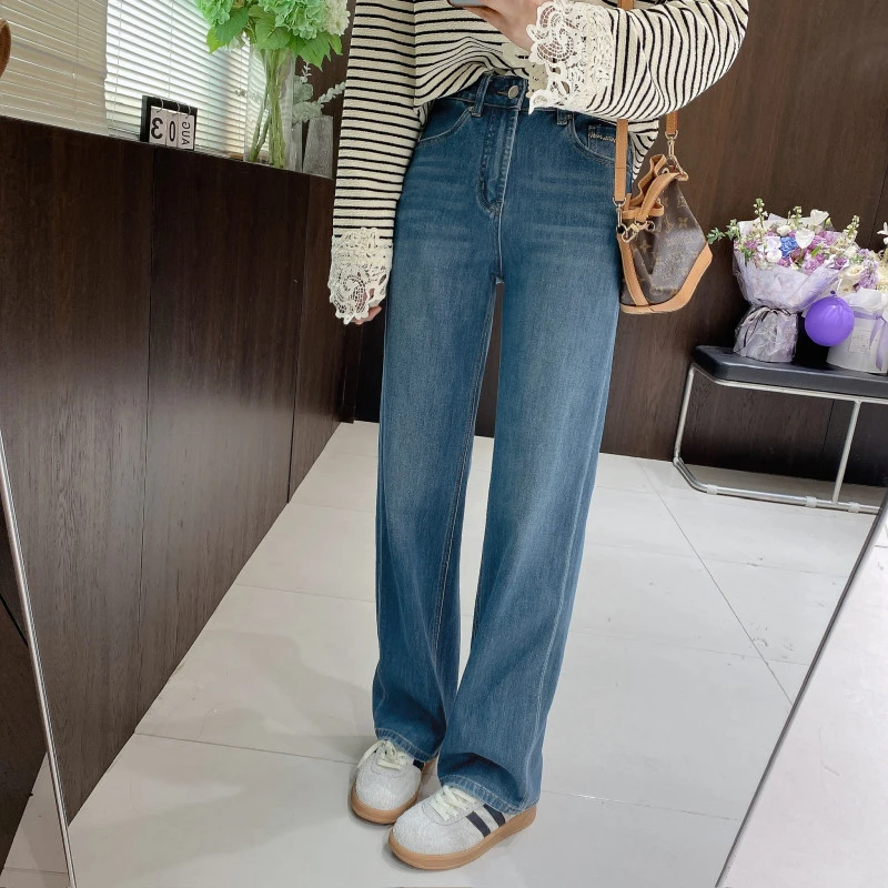 IMFLY金小金自制女装 牛仔裤DYK2581春季高腰显瘦窄版直筒长裤子