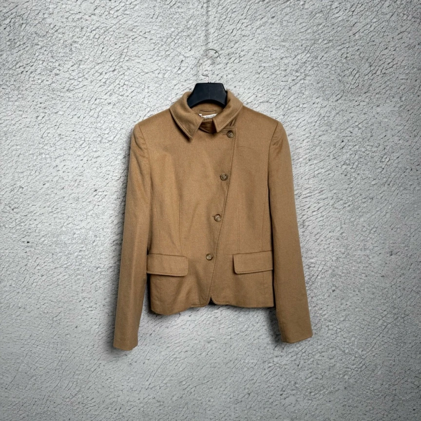 99新 MaxMara Maxmara咖色短款大衣外套