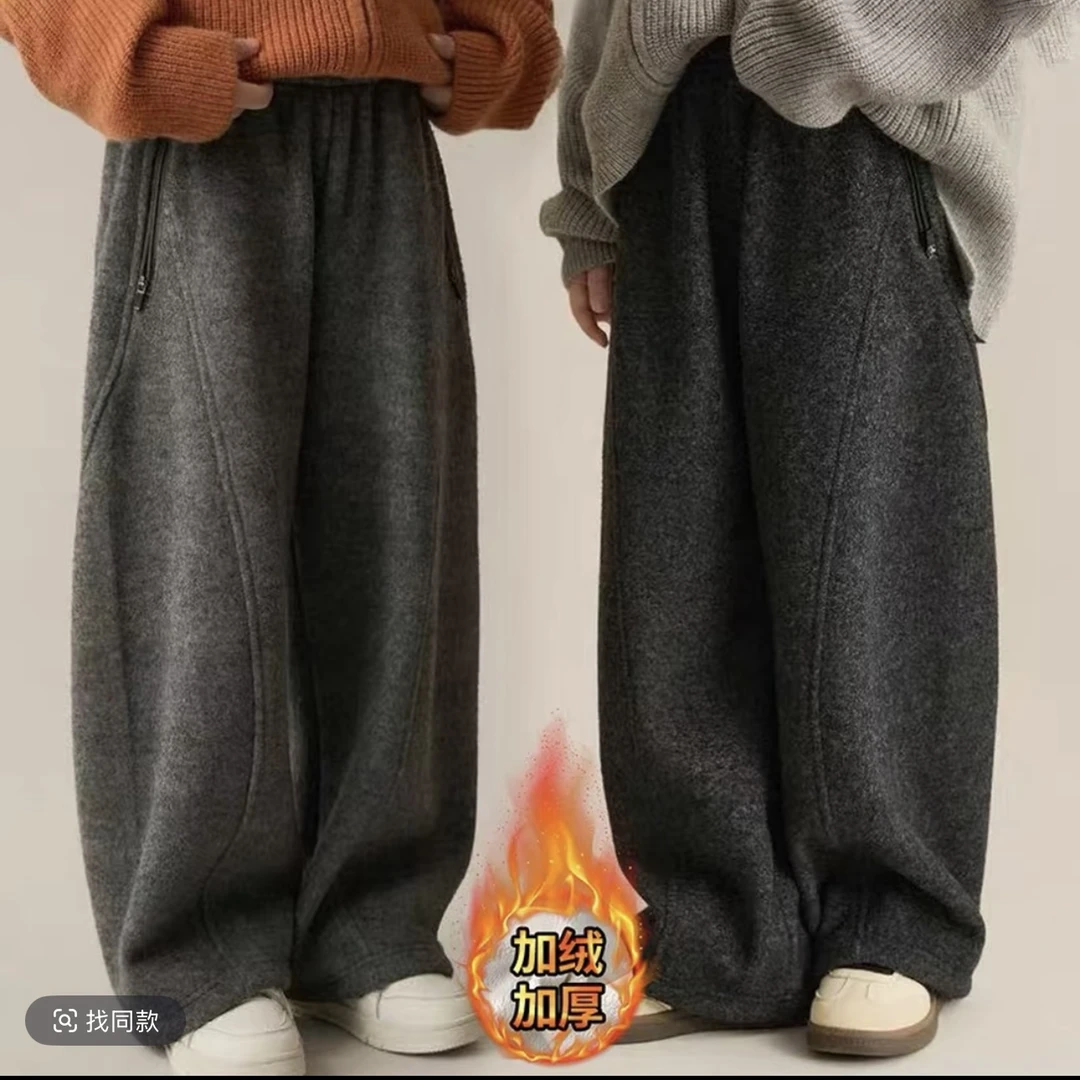 男女童休闲2025冬季长裤风休闲裤针织外穿裤子加绒好穿好看裤子