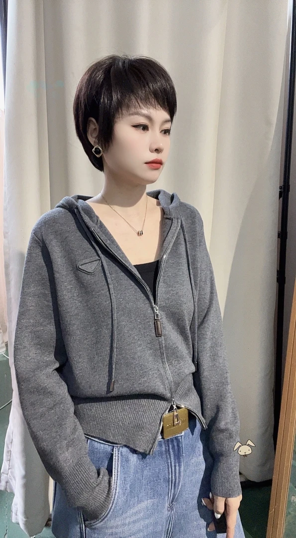 时尚上衣原宿风宽松带帽休闲针织衫