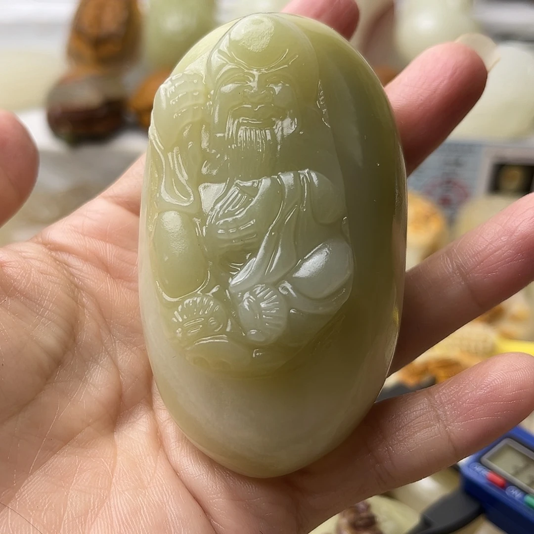 石材方解石手把摆件不退换寿星