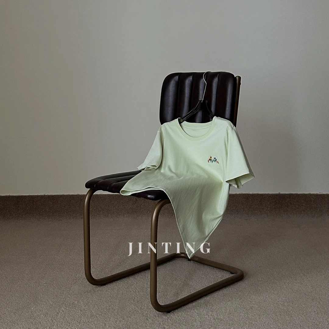 夏季简约百搭清新舒适百搭休闲透气刺绣短袖T恤-M25215328