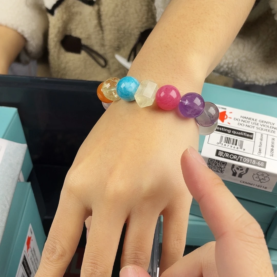 银S925镀金镶嵌水晶手串