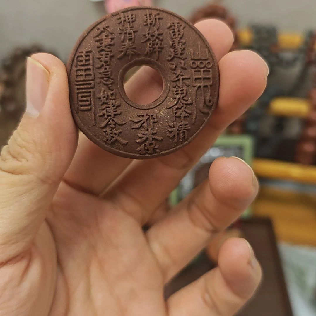 泥塑玫瑰方香牌一个
