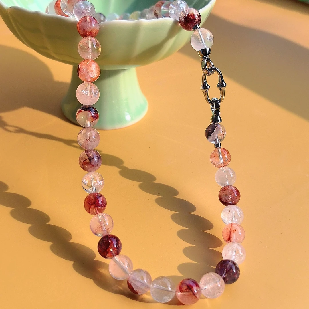 沐银时代10mm红胶花项链（多样性发其一）