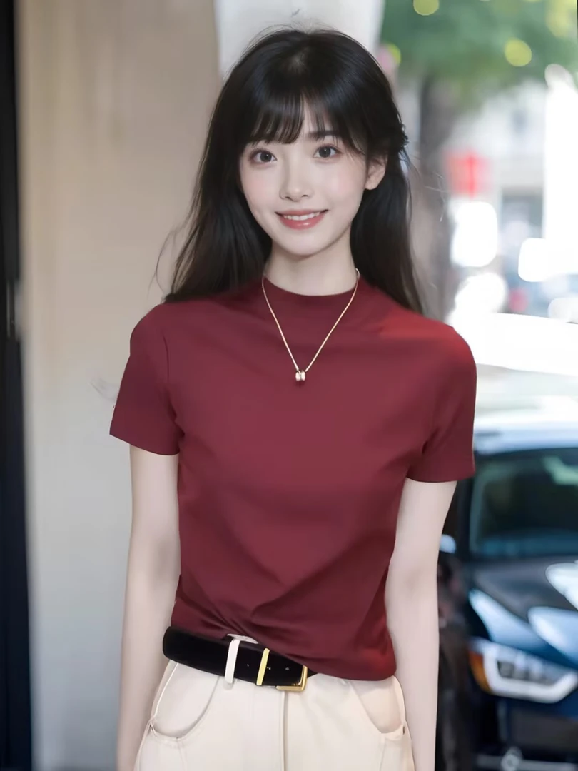 早春款圆领设计感时尚百搭短袖显瘦上衣款女长袖休闲夏季简约1050