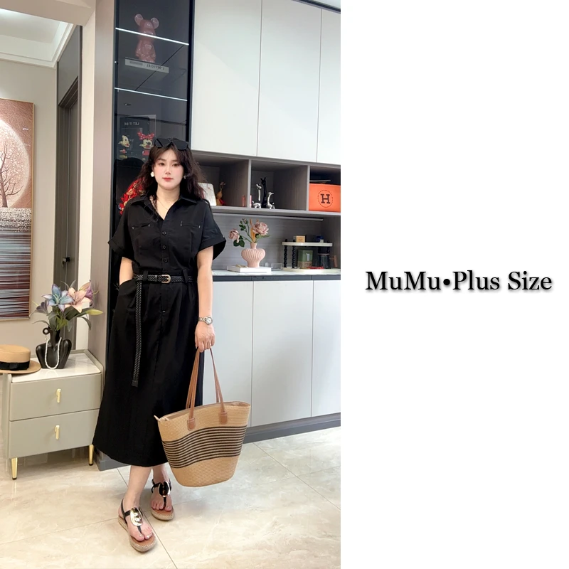 2025夏季新款老钱风高级感polo领短袖绑带收腰显瘦连衣裙中长裙