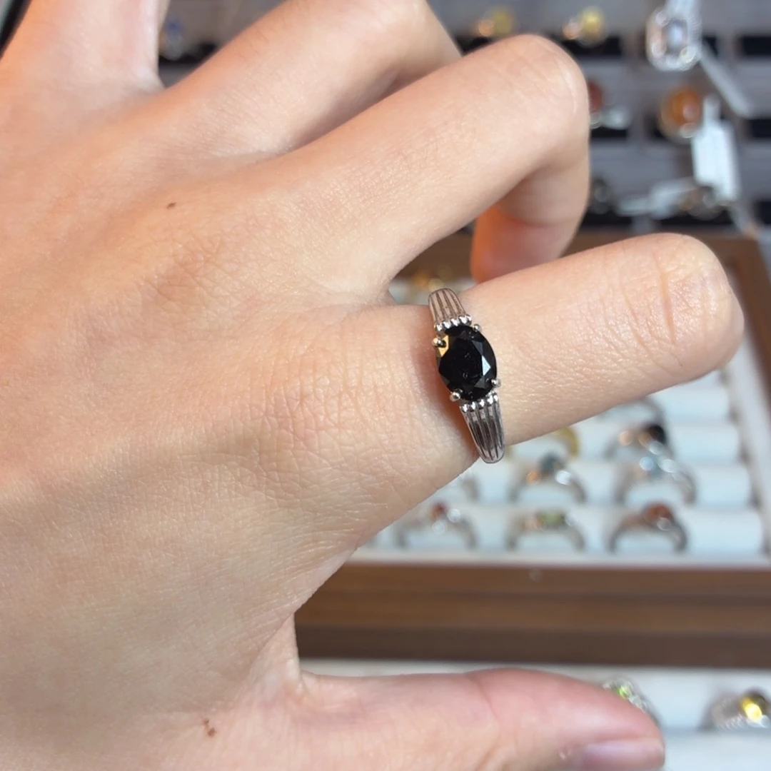 黄晶银S925镶嵌戒指