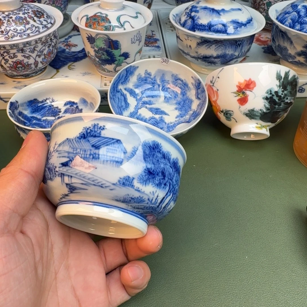 陶纯手工纯手绘茶具石头350