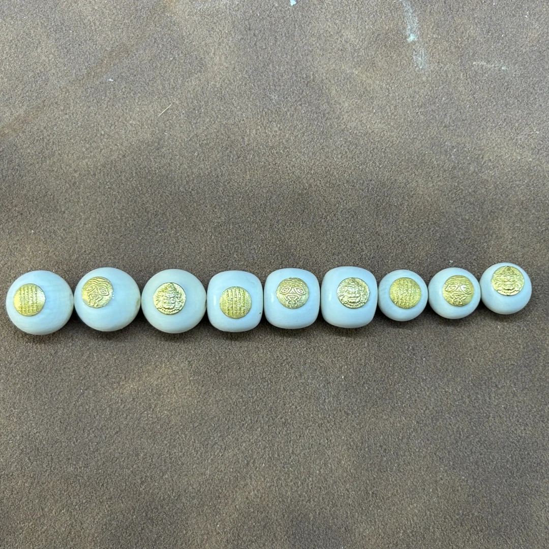 【一诺】18K镶嵌精品原色猛犸牙 五条 黄财神 扎基拉姆DIY配饰