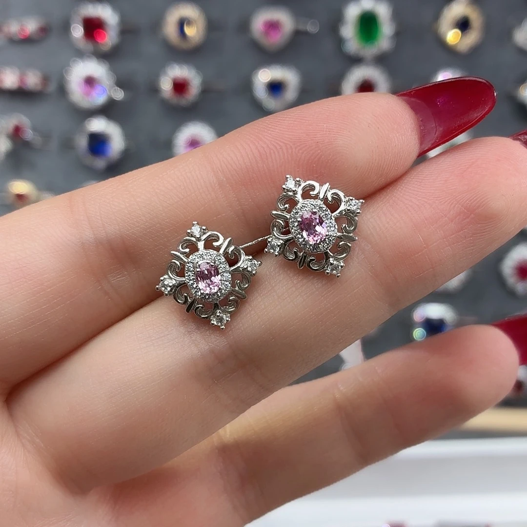 925银培育帕帕拉恰色粉蓝宝