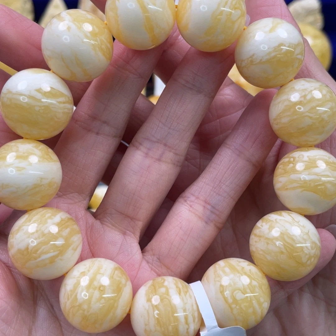 裸石蜜蜡未镶嵌琥珀蜜蜡手串卡19mm